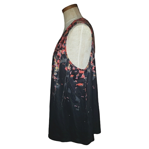 Lishly Curve Colorful Abstract Sleeveless V Neck Stretchy Flowy Blouse Top 2XL - Picture 4 of 15